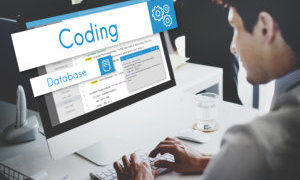 man coding
